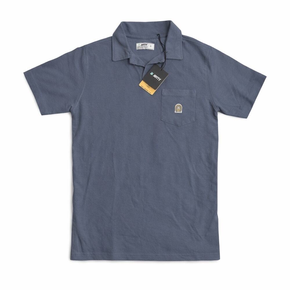 Jetty Men’s Polo Shirt Size Small Blue Gray Short Sleeve Pocket NWT